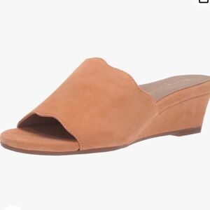 BETTYE MULLER Concept Chili Seema Suede Demi Wedge Slides Sandals Shoes Size 7.5
